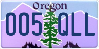OR license plate 005QLL