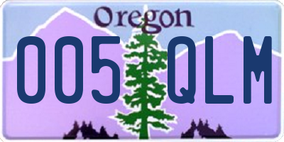 OR license plate 005QLM