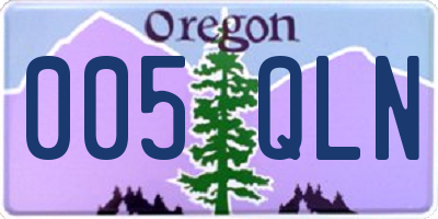 OR license plate 005QLN