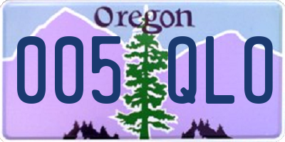 OR license plate 005QLO