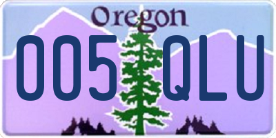 OR license plate 005QLU