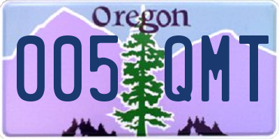 OR license plate 005QMT