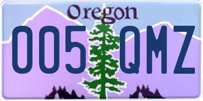 OR license plate 005QMZ