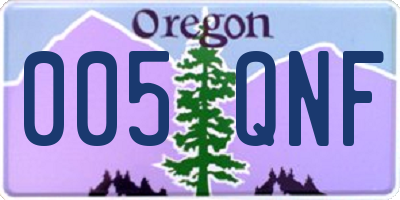 OR license plate 005QNF