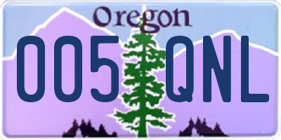 OR license plate 005QNL