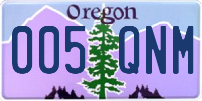 OR license plate 005QNM