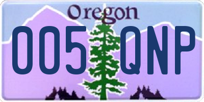 OR license plate 005QNP