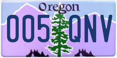 OR license plate 005QNV