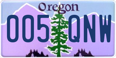 OR license plate 005QNW