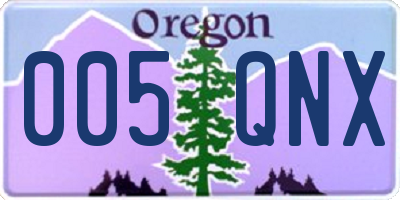 OR license plate 005QNX