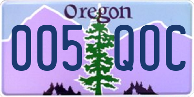 OR license plate 005QOC