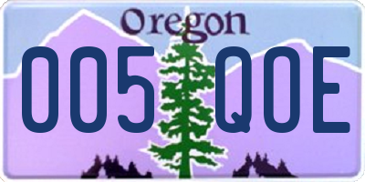 OR license plate 005QOE