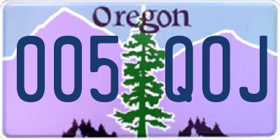 OR license plate 005QOJ