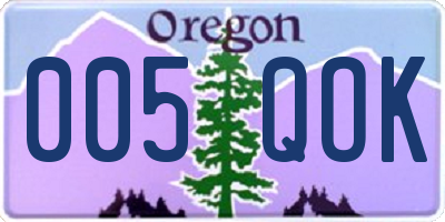 OR license plate 005QOK