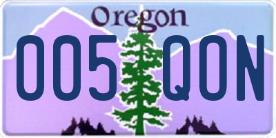 OR license plate 005QON