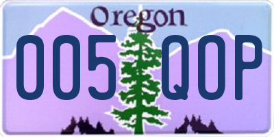 OR license plate 005QOP