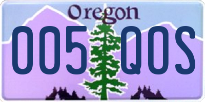 OR license plate 005QOS