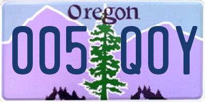 OR license plate 005QOY
