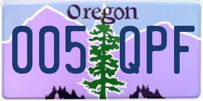 OR license plate 005QPF