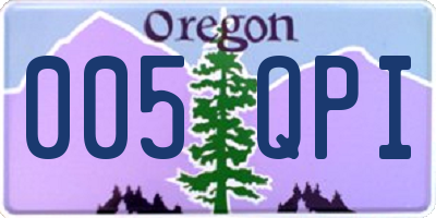 OR license plate 005QPI