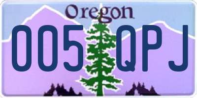 OR license plate 005QPJ