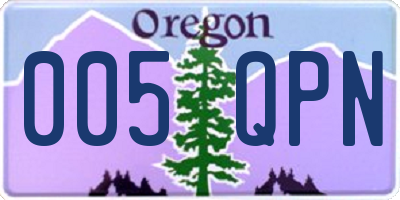 OR license plate 005QPN