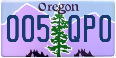 OR license plate 005QPO