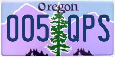 OR license plate 005QPS