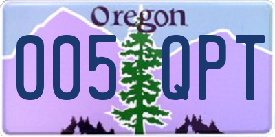 OR license plate 005QPT