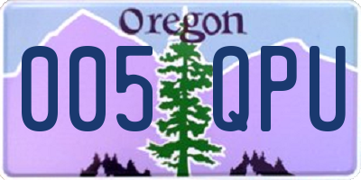 OR license plate 005QPU