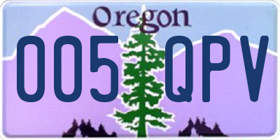 OR license plate 005QPV