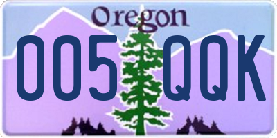 OR license plate 005QQK
