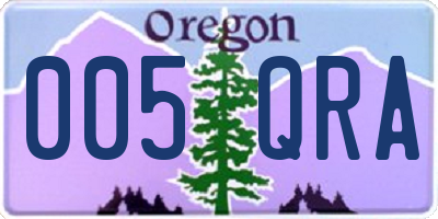 OR license plate 005QRA