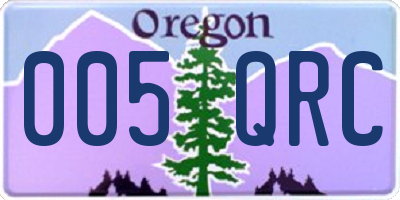 OR license plate 005QRC