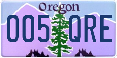 OR license plate 005QRE