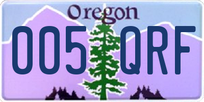 OR license plate 005QRF