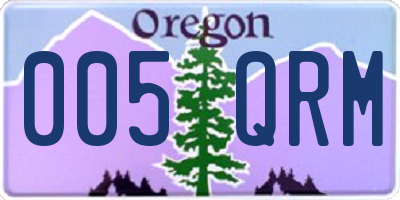 OR license plate 005QRM
