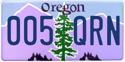 OR license plate 005QRN