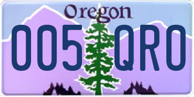 OR license plate 005QRO