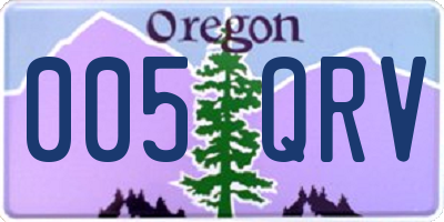 OR license plate 005QRV