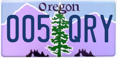 OR license plate 005QRY