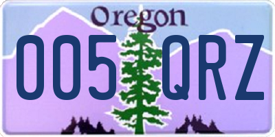 OR license plate 005QRZ