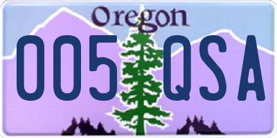 OR license plate 005QSA