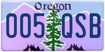 OR license plate 005QSB