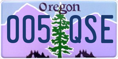 OR license plate 005QSE