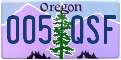 OR license plate 005QSF