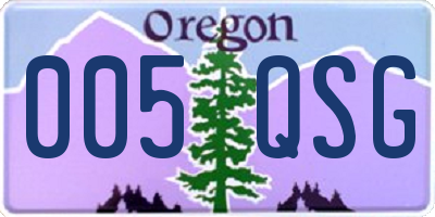 OR license plate 005QSG