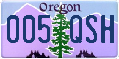 OR license plate 005QSH