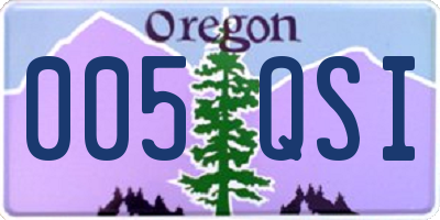OR license plate 005QSI