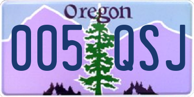 OR license plate 005QSJ